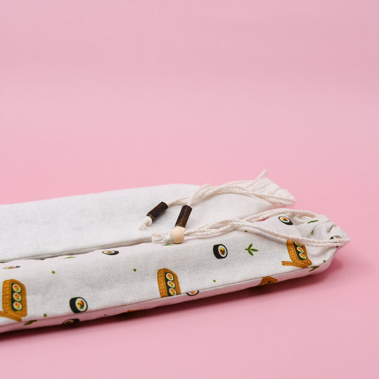 Kimbap Special Goods Set – Damyang Bamboo Mat & Handmade Linen Pouch (김밥 스페셜 굿즈 세트)