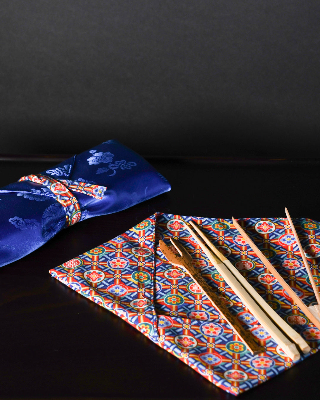 Bojagi Utensil Wrap – Dancheong Pattern (보자기 수저집 단청 패턴)