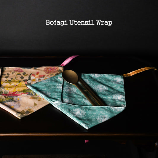Bojagi Utensil Wrap – Dancheong Pattern (보자기 수저집 단청 패턴)