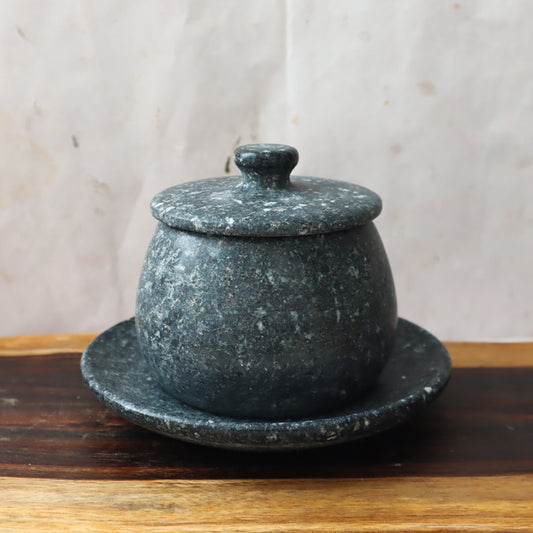 Jangsu Soapstone Tea Cup Set - Traditional Korean Gobdol Stoneware (장수 곱돌 찻잔 세트)