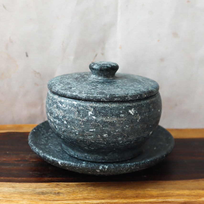 Jangsu Soapstone Tea Cup Set - Traditional Korean Gobdol Stoneware (장수 곱돌 찻잔 세트)