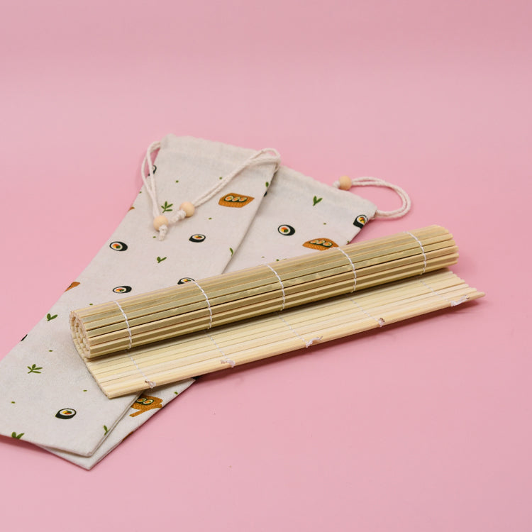 Kimbap Special Goods Set – Damyang Bamboo Mat & Handmade Linen Pouch (김밥 스페셜 굿즈 세트)